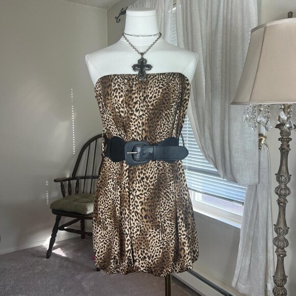 Y2k Forever 21 Bubble Hem Mini Dress - Picture 1 of 4